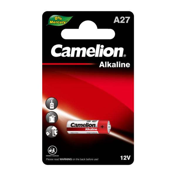 Батарейка Camelion LR27/A27/MN27 BL1 Alkaline 12V 0%Hg (1/20/900)