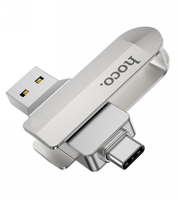 Флеш-накопитель HOCO Wise UD10 128GB USB3.0 Type-C (m) металл серебряный (1/25)