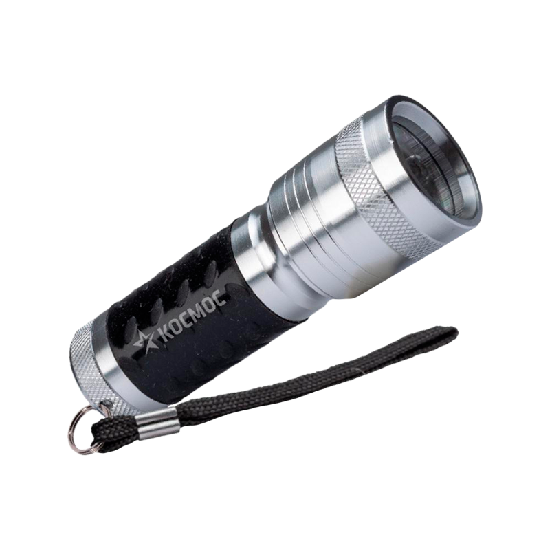*Фонарь универсальный Космос 109B 1W LED от батареек IP54 1 режим черный серый (1/36/144) 