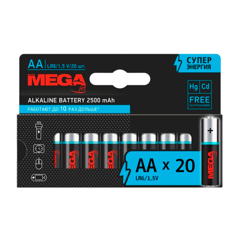 Батарейка Promega LR6 AA BL20 Alkaline 1.5V (20/200/800/22400)