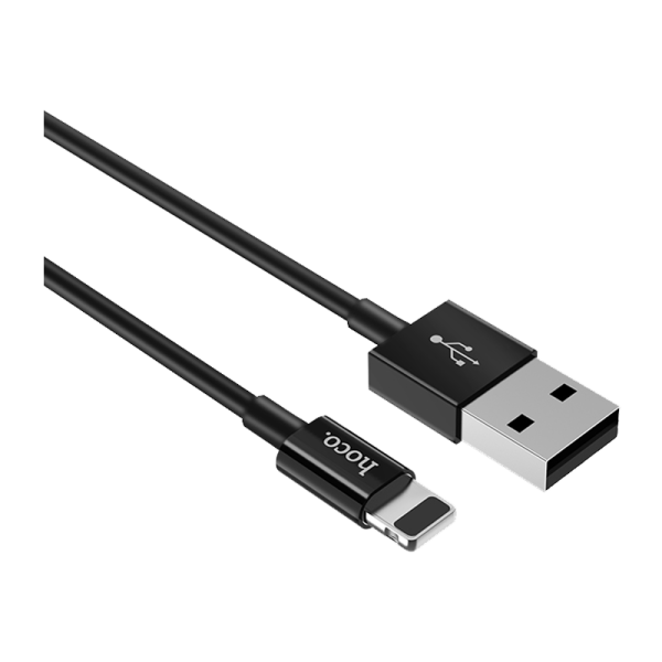 Кабель HOCO X23 USB (m)-Lightning (m) 1.0м 2.1A TPE черный (1/46/276)