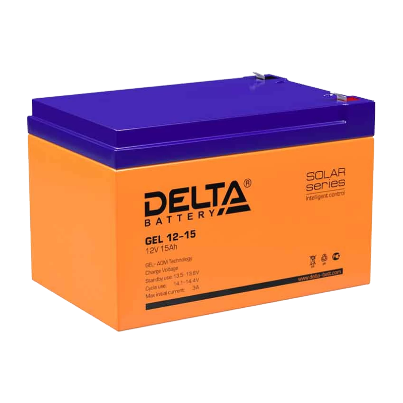 Аккумулятор свинцово-кислотный Delta GEL 12-15 12V 15Ah