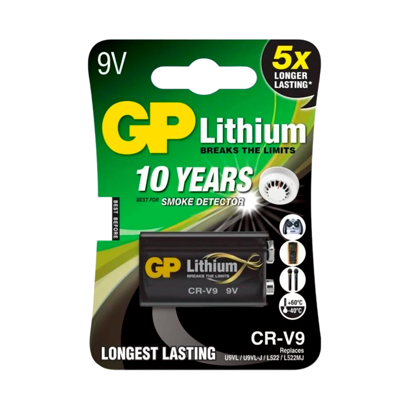 Батарейка GP Крона CR-V9 BL1 Lithium 9V (1/10/450)