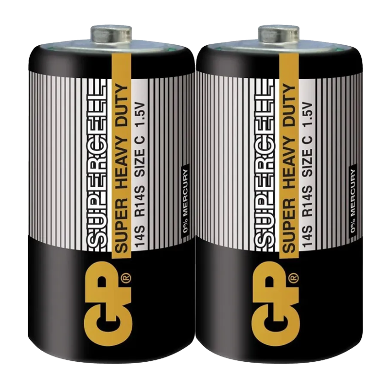 Батарейка GP GreenCell R14 C Shrink 2 Heavy Duty 1.5V (2/24/480) R