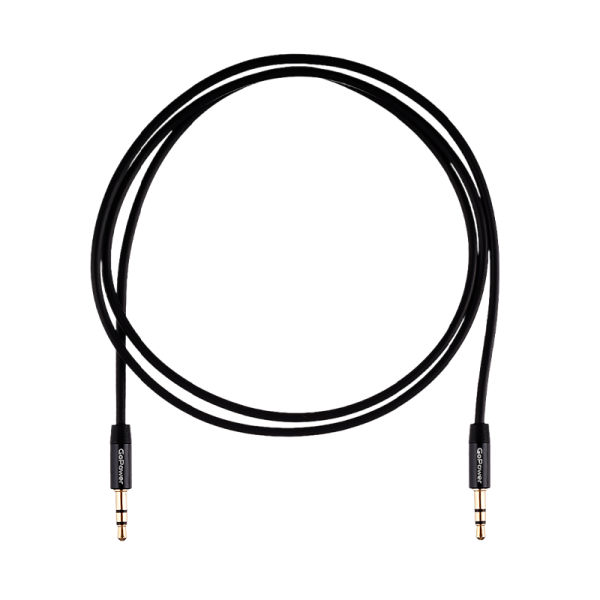 Кабель AUX GoPower Jack 3.5mm (m)-Jack 3.5mm (m) 1.0м TPE черный Premium Zip-Lock c подвесом (1/500)