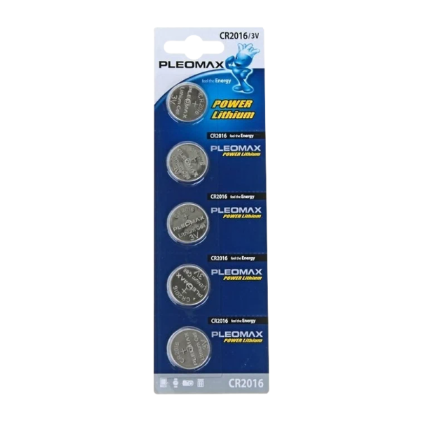 Батарейка Pleomax CR2016 BL5 Lithium 3V (5/100/2000/54000)