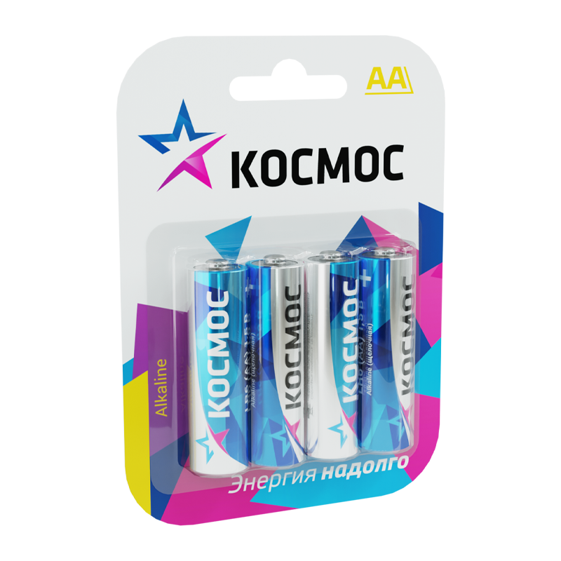 *Батарейка Космос Classic LR6 AA BL4 Alkaline 1.5V (4/48/576) 