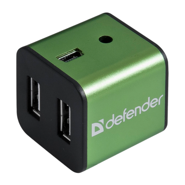 USB-Хаб Defender Quadro Iron 4USB зеленый (1/100)