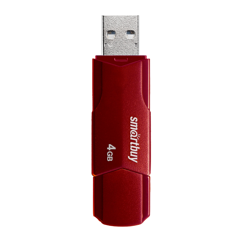 Флеш-накопитель Smartbuy Clue 4GB USB2.0 пластик бургунди