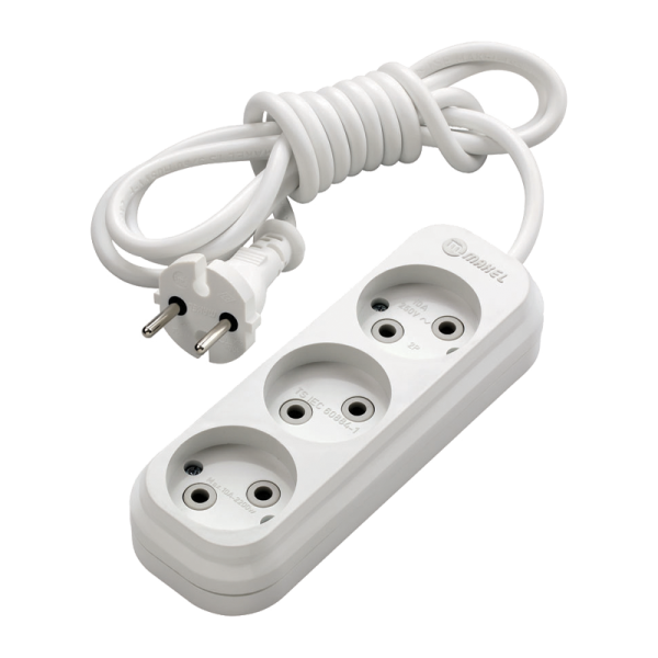 Удлинитель Makel 3р.Б/З 3.0м белый MGP123