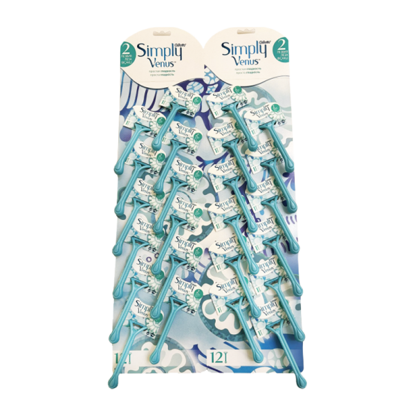 Бритва Gillette VENUS Simply 2 (Satin Care) 2 лезвия Shrink 24 на карте 12шт. (24/288)