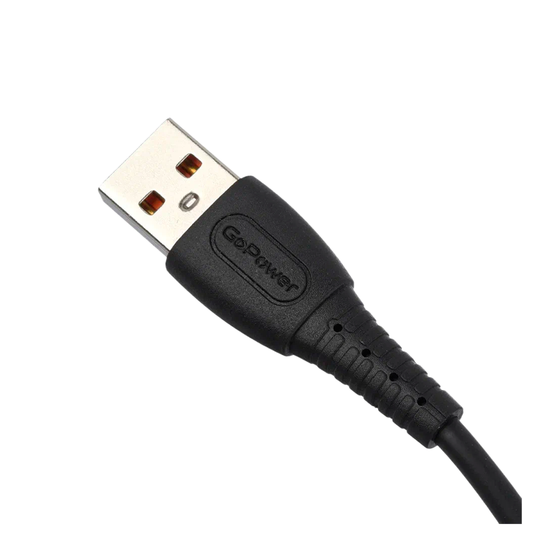 *Кабель GoPower GP07L USB (m)-Lightning (m) 2.4A силикон черный (1/200/800) 