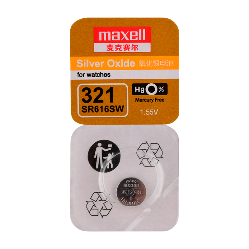 Батарейка Maxell 321 (SR616SW) BL1 Silver Oxide 1.55V 0%Hg (1/10/100)