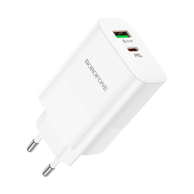 Сетевое З/У Borofone BN10 1USB/Type-C 65W QC3.0 белый (1/35/140)