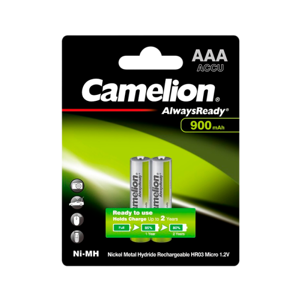 Аккумулятор предзаряженный RTU Camelion HR03 AAA BL2 NI-MH Always Ready 900mAh (2/24/480)