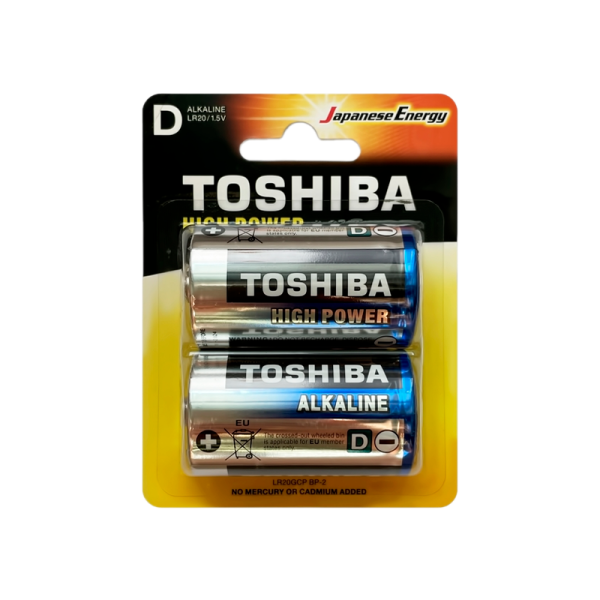 Батарейка Toshiba LR20 D BL2 Alkaline 1.5V (2/20/80)