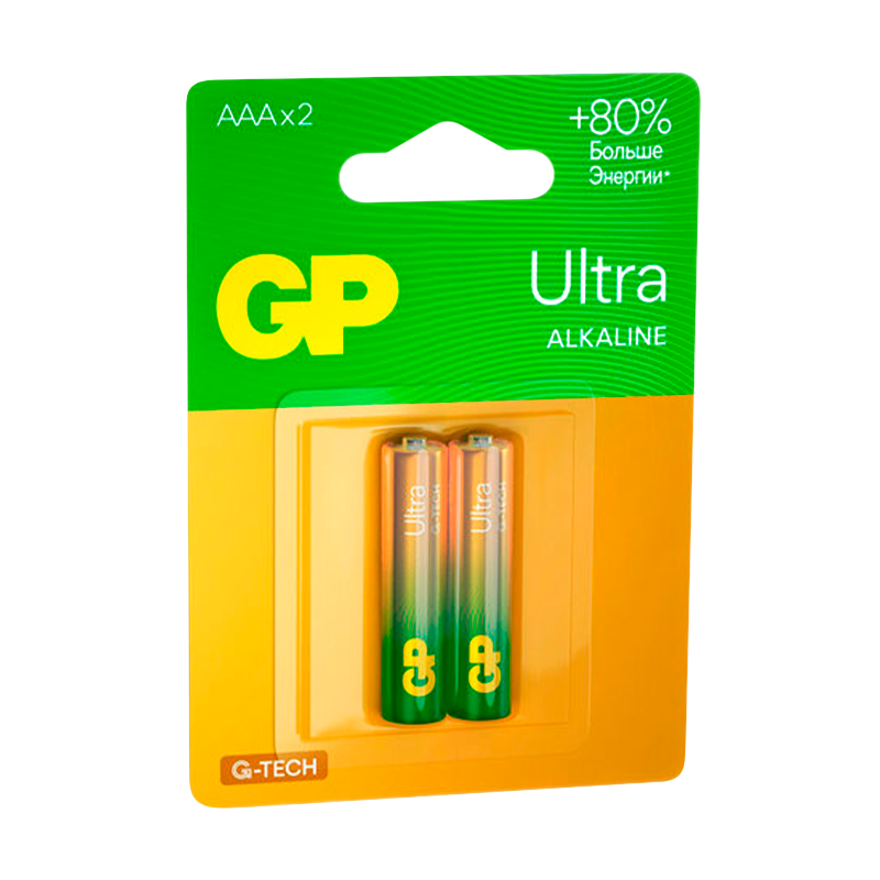 Батарейка GP ULTRA G-Tech LR03 AAA BL2 Alkaline 1.5V (2/20/160)