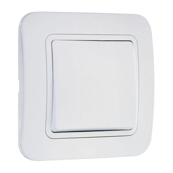 Выключатель Makel Lillium 1-клав.10A пластик проходной белый 70005 (1/12)