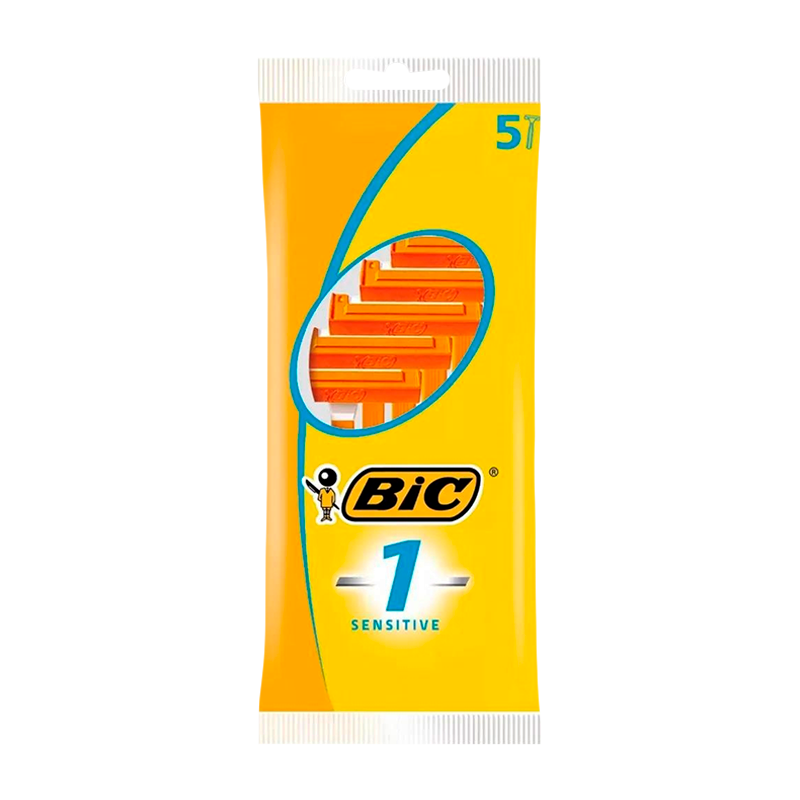Бритва BIC "БИК 1 Sensitive" 1 лезвие пластиковая ручка 5шт. (1/40)