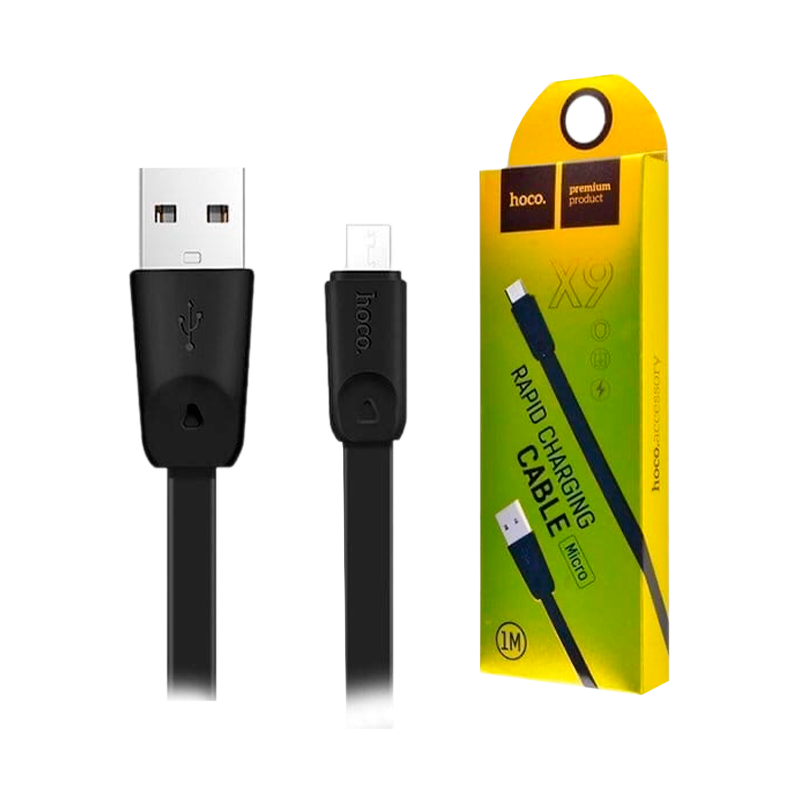 Кабель HOCO X9 USB (m)-Lightning (m) 1.0м 2.4A силикон черный (1/30/300)