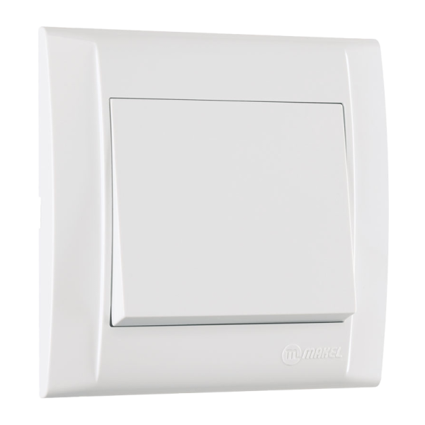 Выключатель Makel Defne 1-клав.10A пластик проходной белый 42001005 (1/12)