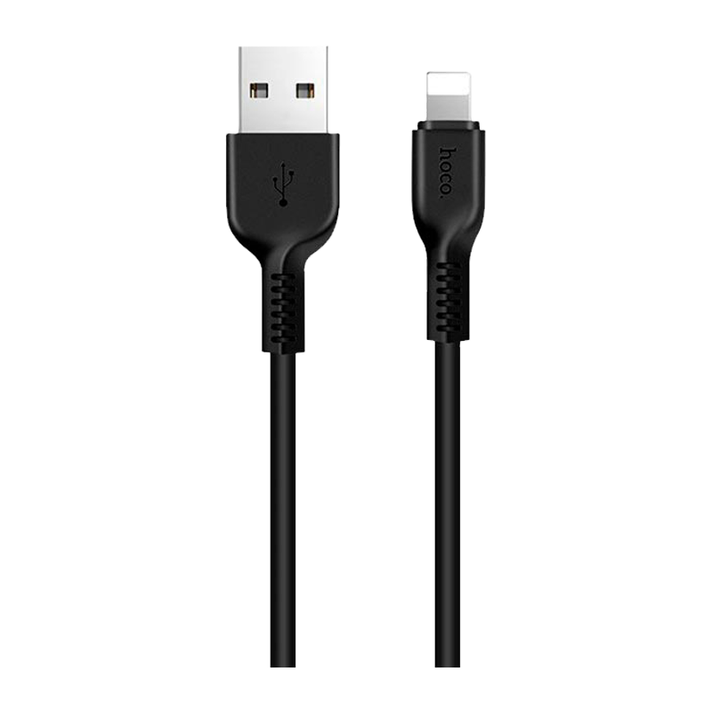 Кабель HOCO X20 USB (m)-Lightning (m) 1.0м 2.4A ПВХ черный (1/30/300)