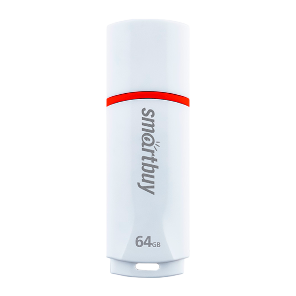 Флеш-накопитель Smartbuy Crown 64GB USB2.0 пластик белый