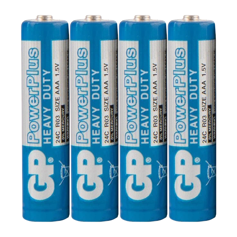 Батарейка GP PowerPlus R03 AAA Shrink 4 Heavy Duty 1.5V (4/40/200/1000)