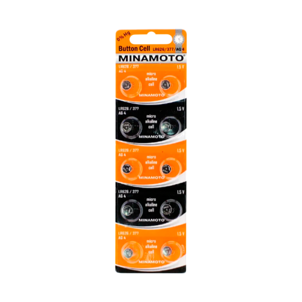 Батарейка Minamoto G4/LR626/LR66/377A/177 BL10 Alkaline 1.5V (10/200/10000)