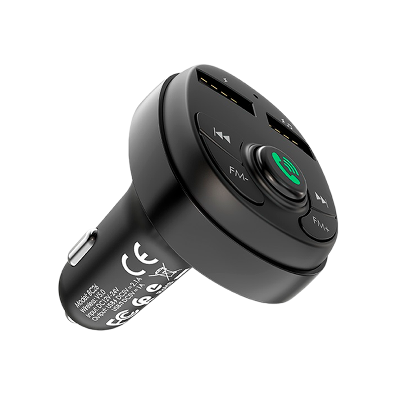 FM-трансмиттер Borofone BC26 2USB microSD bluetooth 4.2 черный (1/30/120)