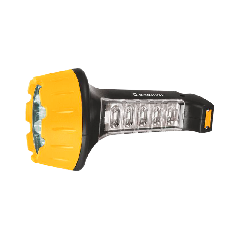 Фонарь туристический Ultraflash LED3819 2W 15+10LED от аккумулятора прямая подзарядка черный желтый
