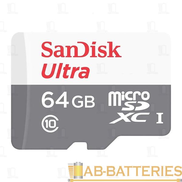 Карта памяти microSD SanDisk Ultra Light 64GB Class10 UHS-I (U1) 100 МБ/сек без адаптера (1/100)