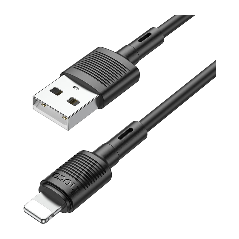 Кабель HOCO X83 USB (m)-Lightning (m) 1.0м 2.4A ПВХ черный (1/33/330)