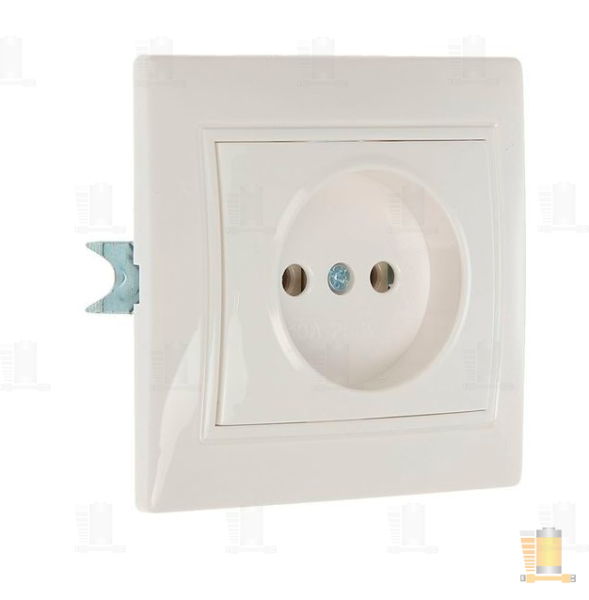 Розетка Smartbuy 1-местная без заземления 10А белая, керамика "Венера"