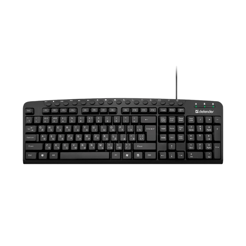 Клавиатура проводная Defender HB-470 Focus классическая USB 1.5м черный (1/20)