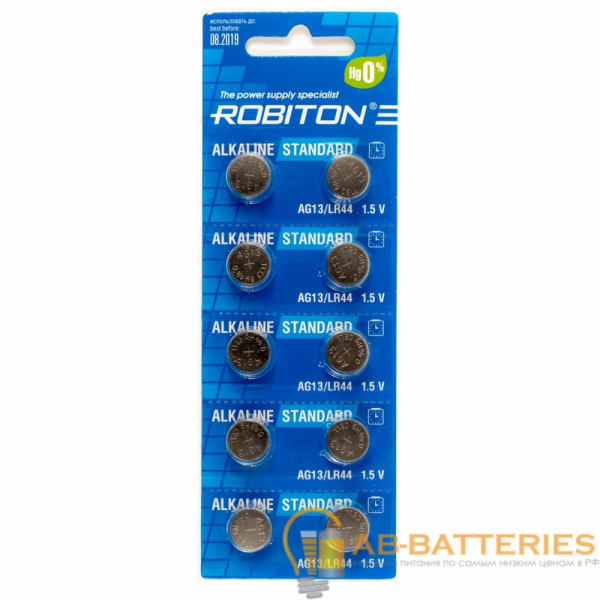 Батарейка ROBITON STANDARD R-AG13-BL10 AG13 BL10 (10/200/4000)