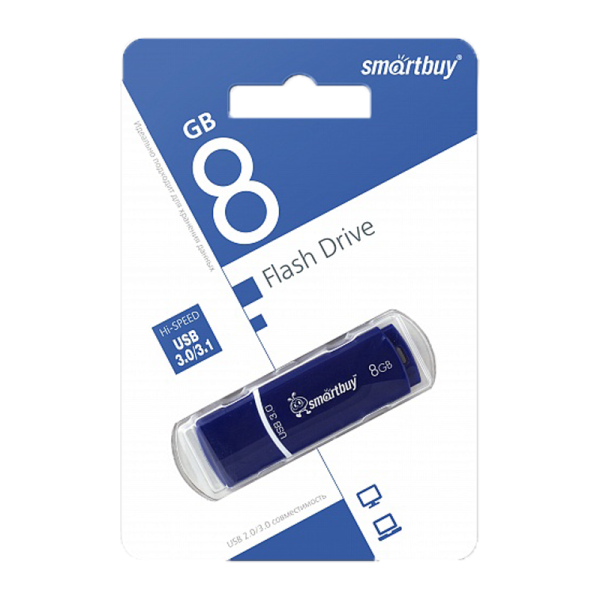Флеш-накопитель Smartbuy Crown 8GB USB3.0 пластик синий