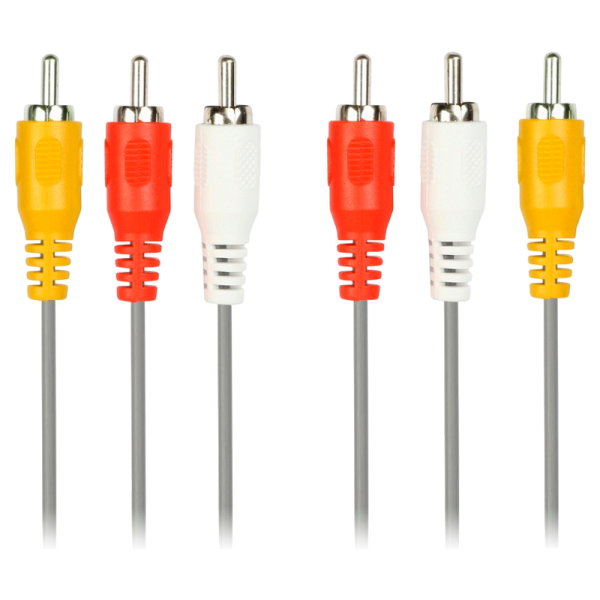 Кабель Smartbuy KA-231 3xRCA (m)-3xRCA (m) 1.8м силикон черный (1/25)