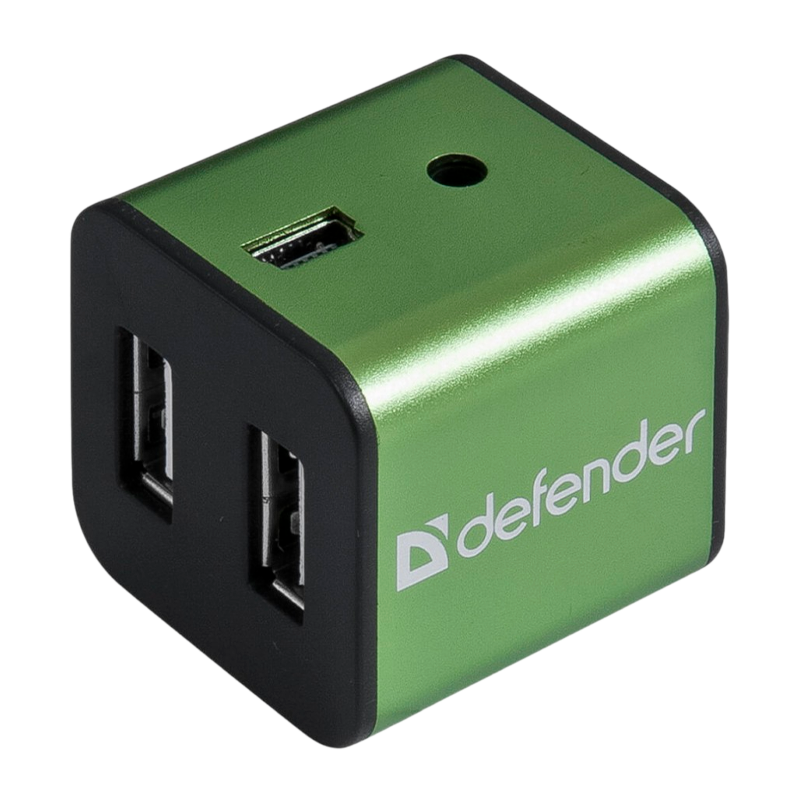 USB-Хаб Defender Quadro Iron 4USB зеленый (1/100)