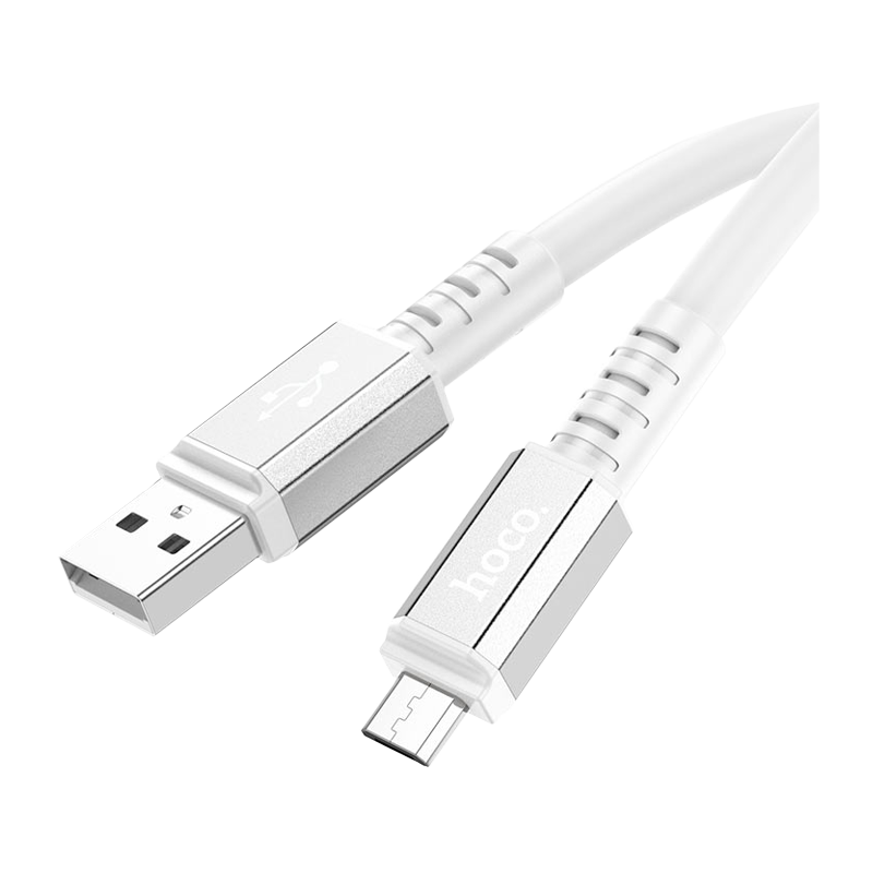 Кабель HOCO X85 USB (m)-microUSB (m) 1.0м 2.4A TPE белый (1/35/350)