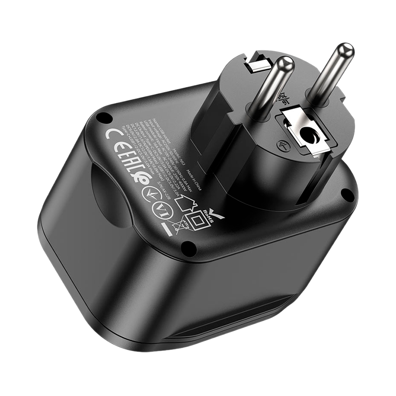 Разветвитель HOCO NS3 1р.С/З 16A 3USB черный (1/84)