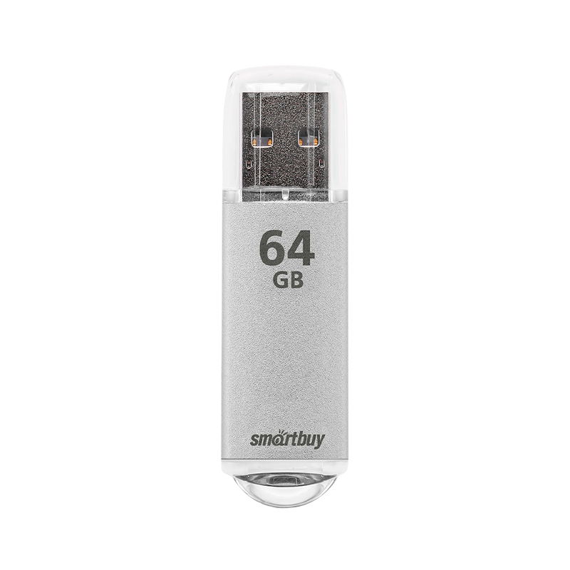 Флеш-накопитель Smartbuy V-Cut 64GB USB2.0 пластик серебряный