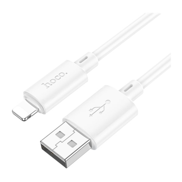 Кабель HOCO X88 USB (m)-Lightning (m) 1.0м 2.4A ПВХ белый (1/420)