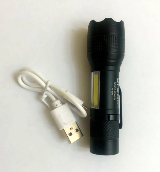 Фонарь универсальный Без бренда H-699 COB от аккумулятора ZOOM черный