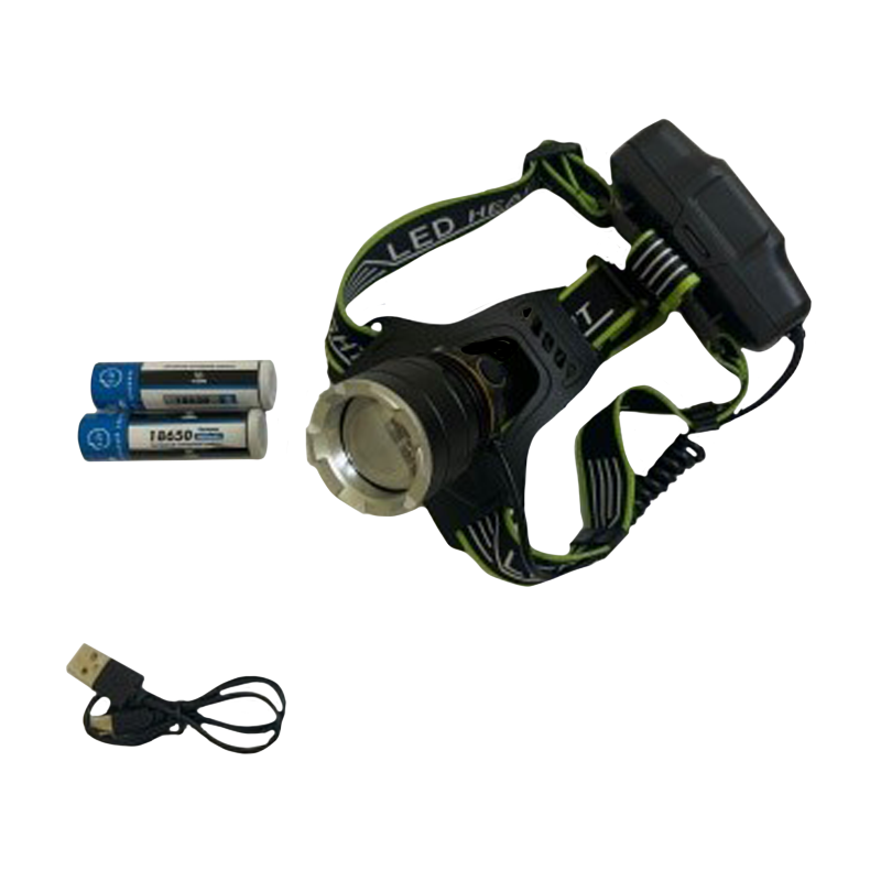 Фонарь налобный Без бренда YM-8002-P90 от аккумулятора 3 режима черный