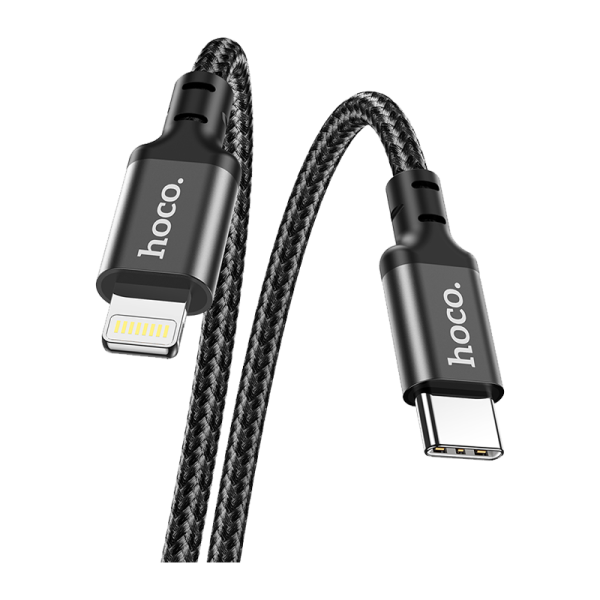 Кабель HOCO X14 Lightning (m)-Type-C (m) 2.0м 3.0A 20W нейлон черный (1/22/220)