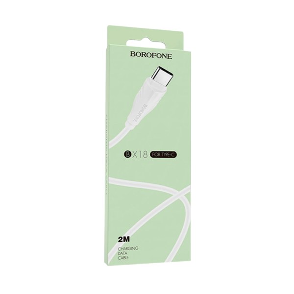 Кабель Borofone BX18 USB (m)-Type-C (m) 2.0м 1.6A ПВХ белый (1/360)