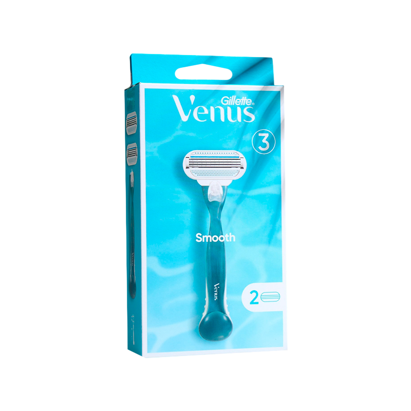 Бритва Gillette VENUS 3 лезвия 2 кассеты прорезиненная ручка ENG (1/6)