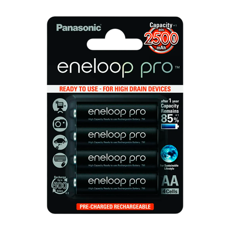 Аккумулятор предзаряженный RTU Panasonic HR6 AA BL4 NI-MH eneloop pro 2500mAh (4/40/80/480)