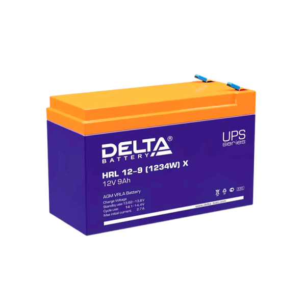 #Аккумулятор свинцово-кислотный Delta HRL 12-9 (1234W) X 12V 9Ah (1/5)